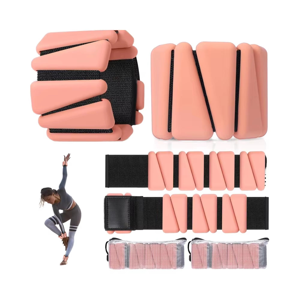 Women'S 4 Lbs Silicone Adjustable Wrist & Ankle Weights for Gym Yoga Pilates Strength Training Running & Walking