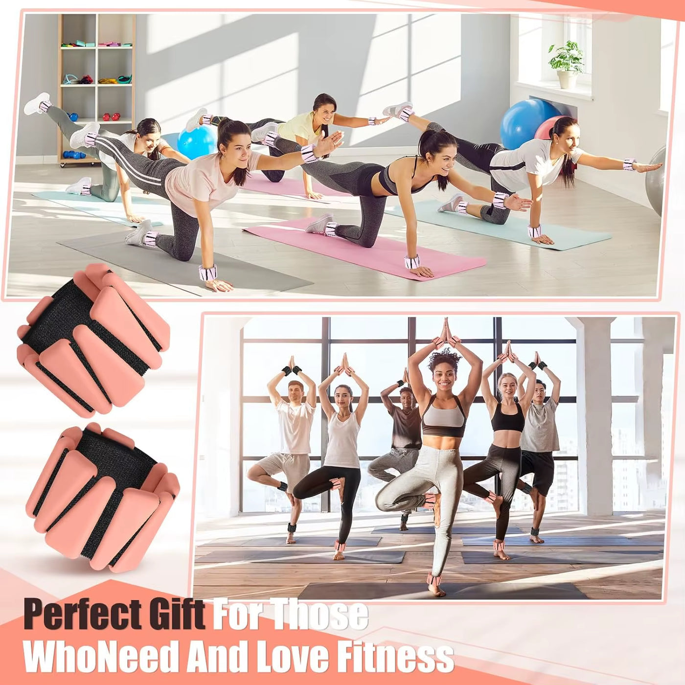 Women'S 4 Lbs Silicone Adjustable Wrist & Ankle Weights for Gym Yoga Pilates Strength Training Running & Walking